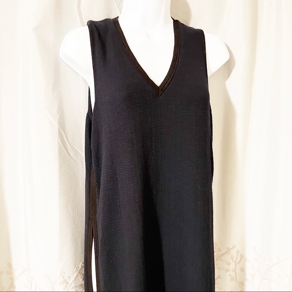 3/$30 🌻 Anthropologie Postmark navy tunic dress with high side slits, Small - Picture 5 of 7